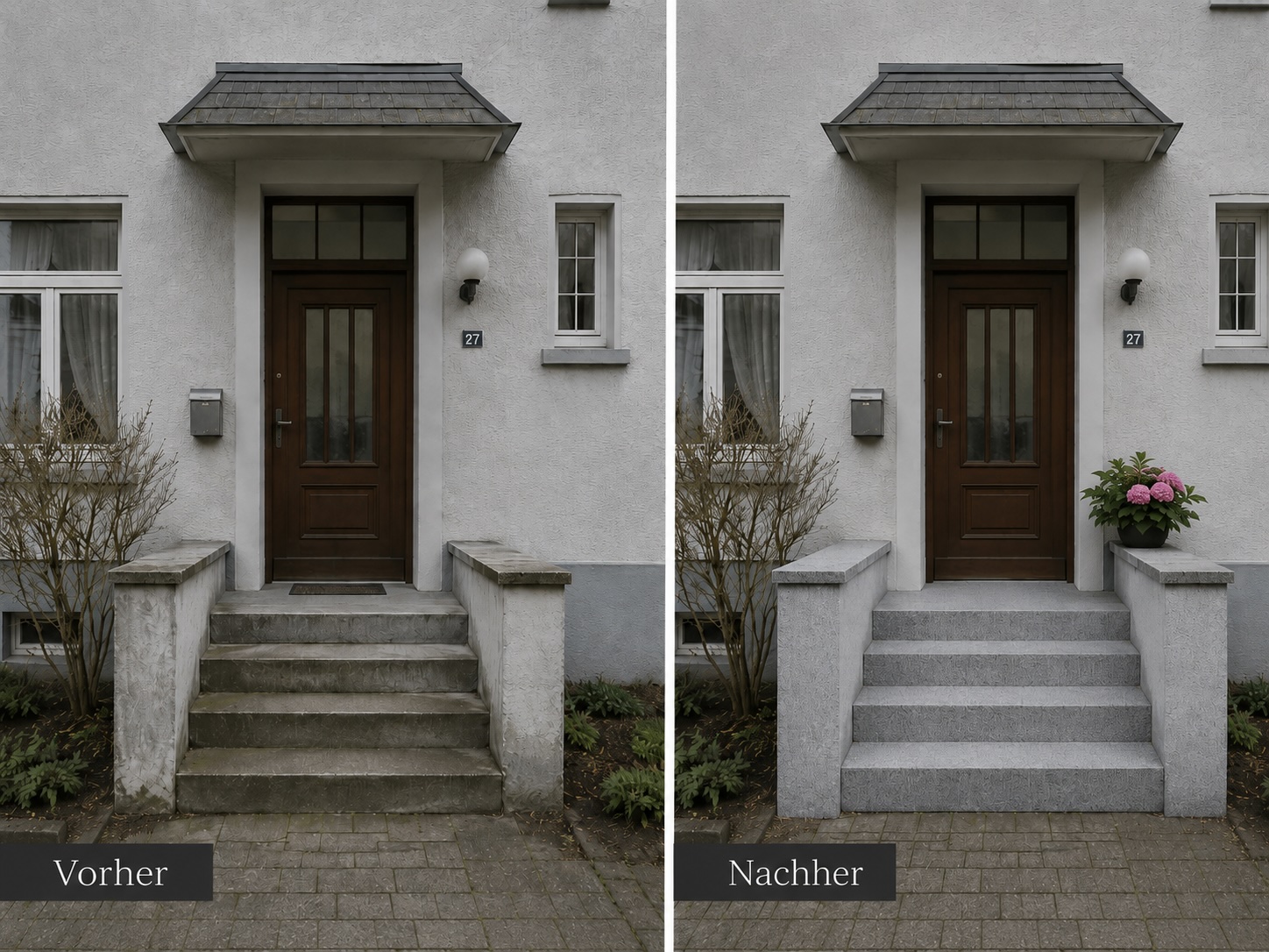 Vorher Nachher - Bianco Sardo dark