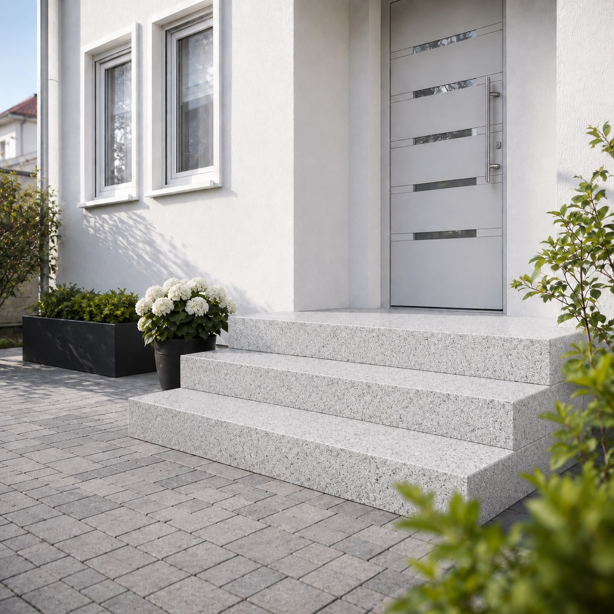 InnoStone Bianco Sardo Light Außentreppensanierung
